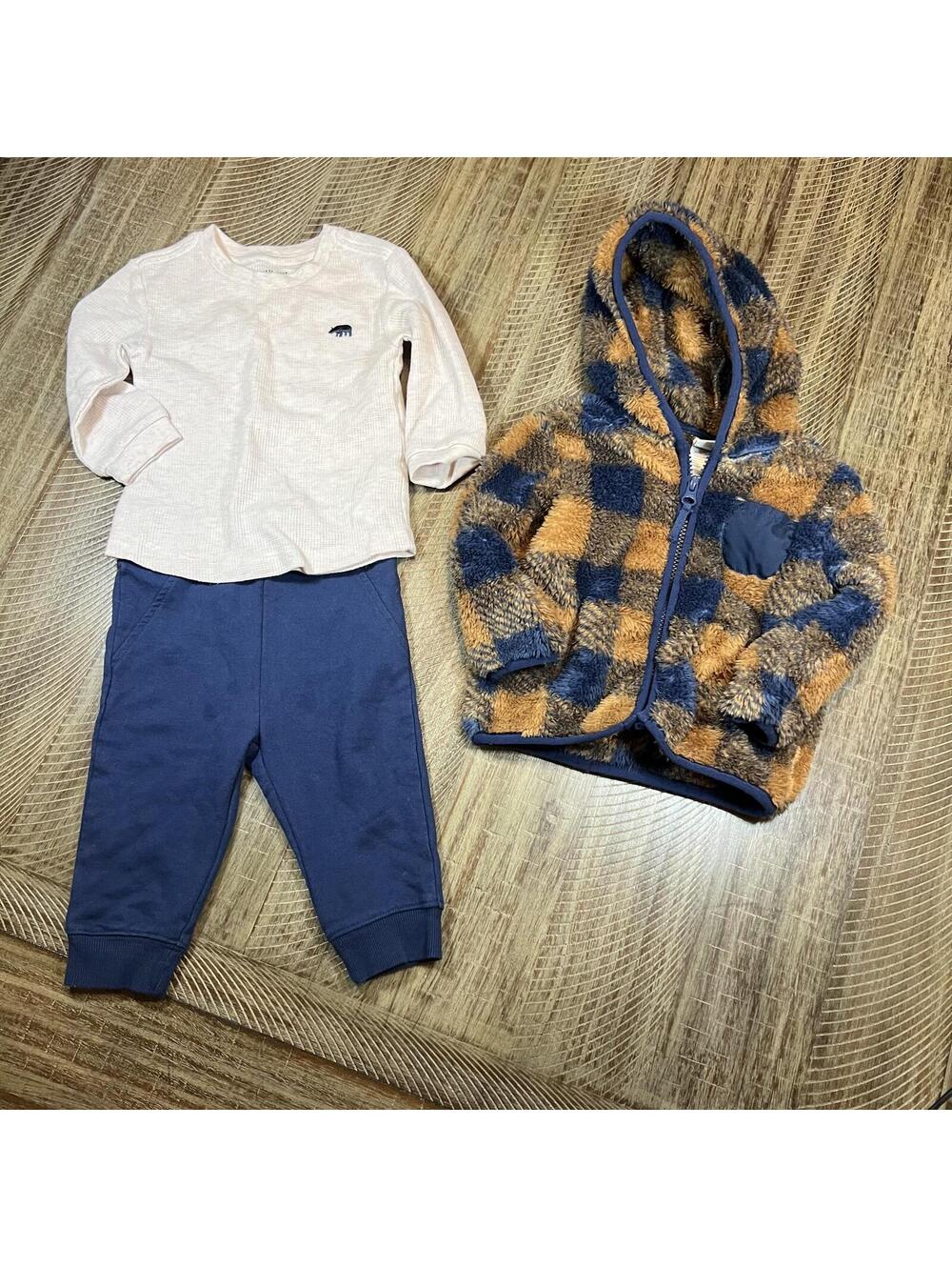 Baby Boy Little Me 3 piece long sleeve matching outfit set with Jacket - 12 M